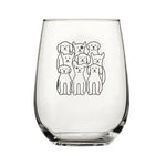 Dog Stemless Wine Glasses - Black Print - Counter Couture