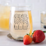 Dog Stemless Wine Glasses - Black Print - Counter Couture