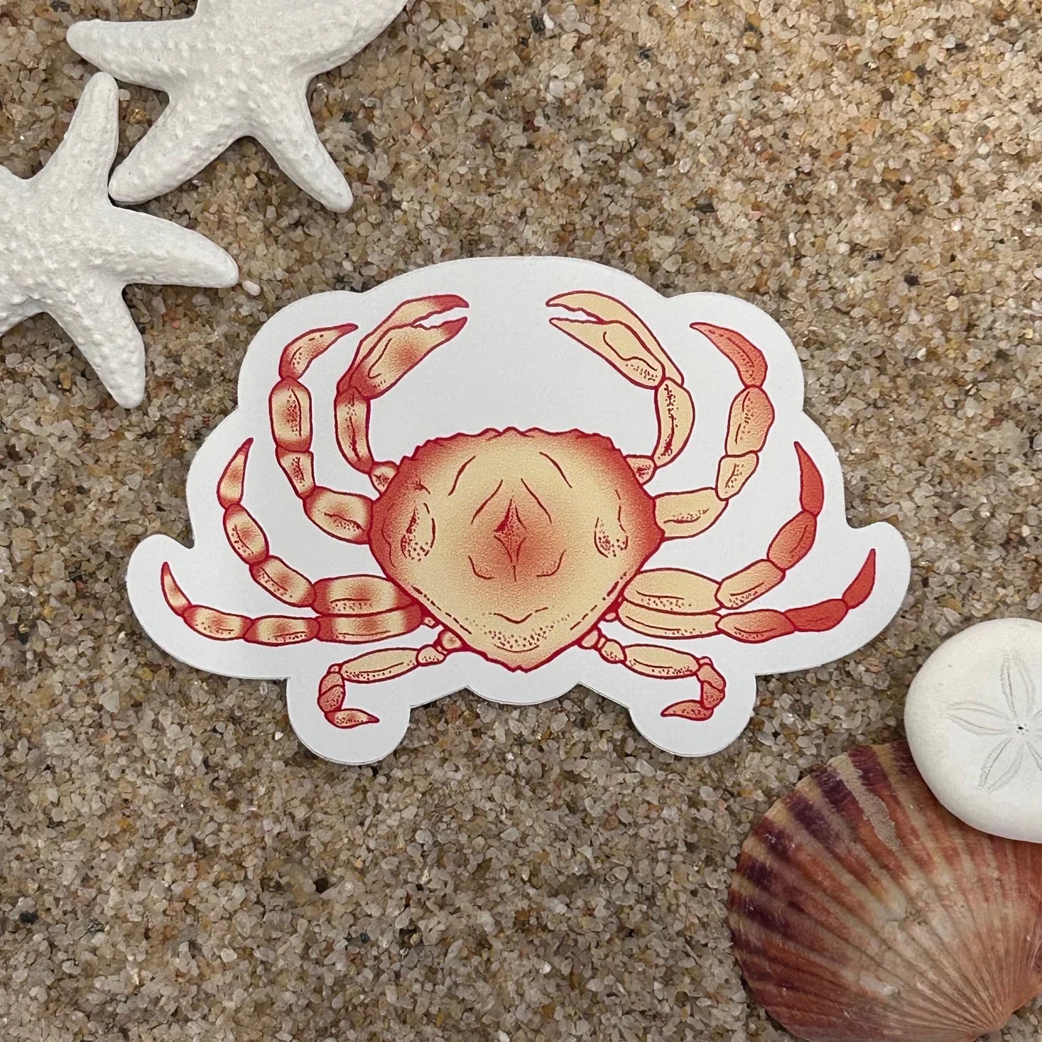 Dungeness Crab Sticker - Red - Counter Couture
