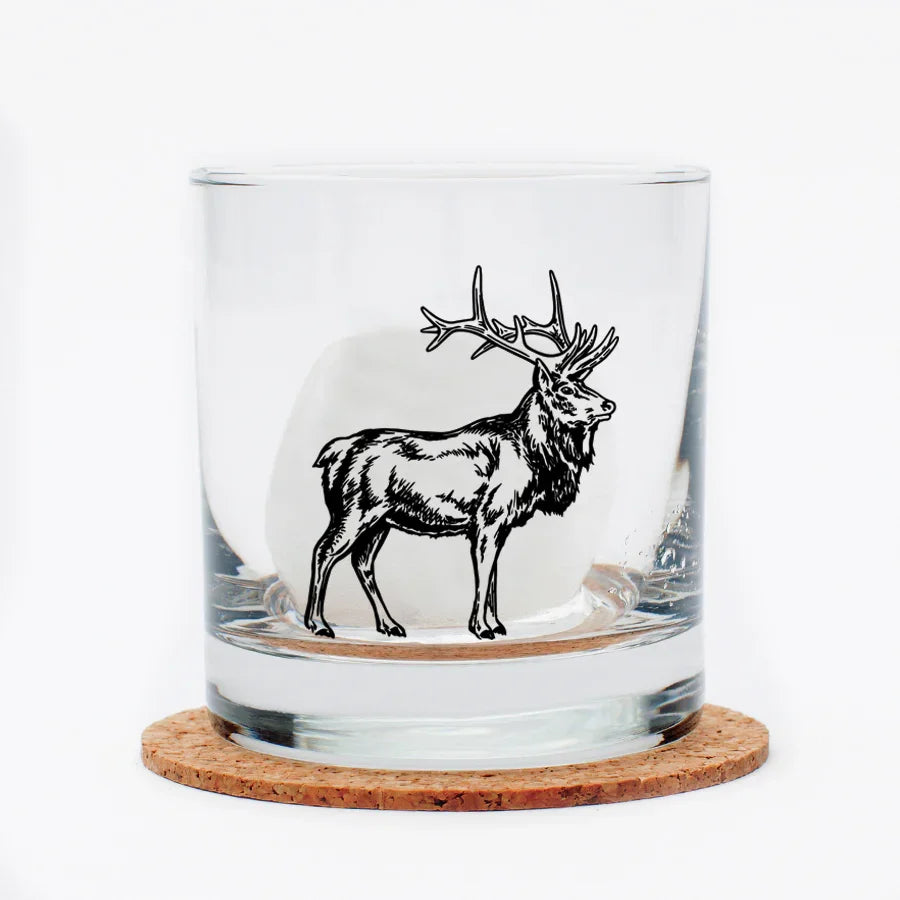 Elk Rocks Glass - 11oz Whiskey Glass - Locally Made - Counter Couture