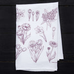 Flowers Flour Sack Towel - Eco-Friendly | Hand-Drawn - Counter Couture