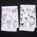 Set of Bird and Flower Tea Towels - Counter Couture
