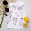 Flowers Printed Tea Towel - Housewarming Gift - Cottagecore Kitchen - Counter Couture