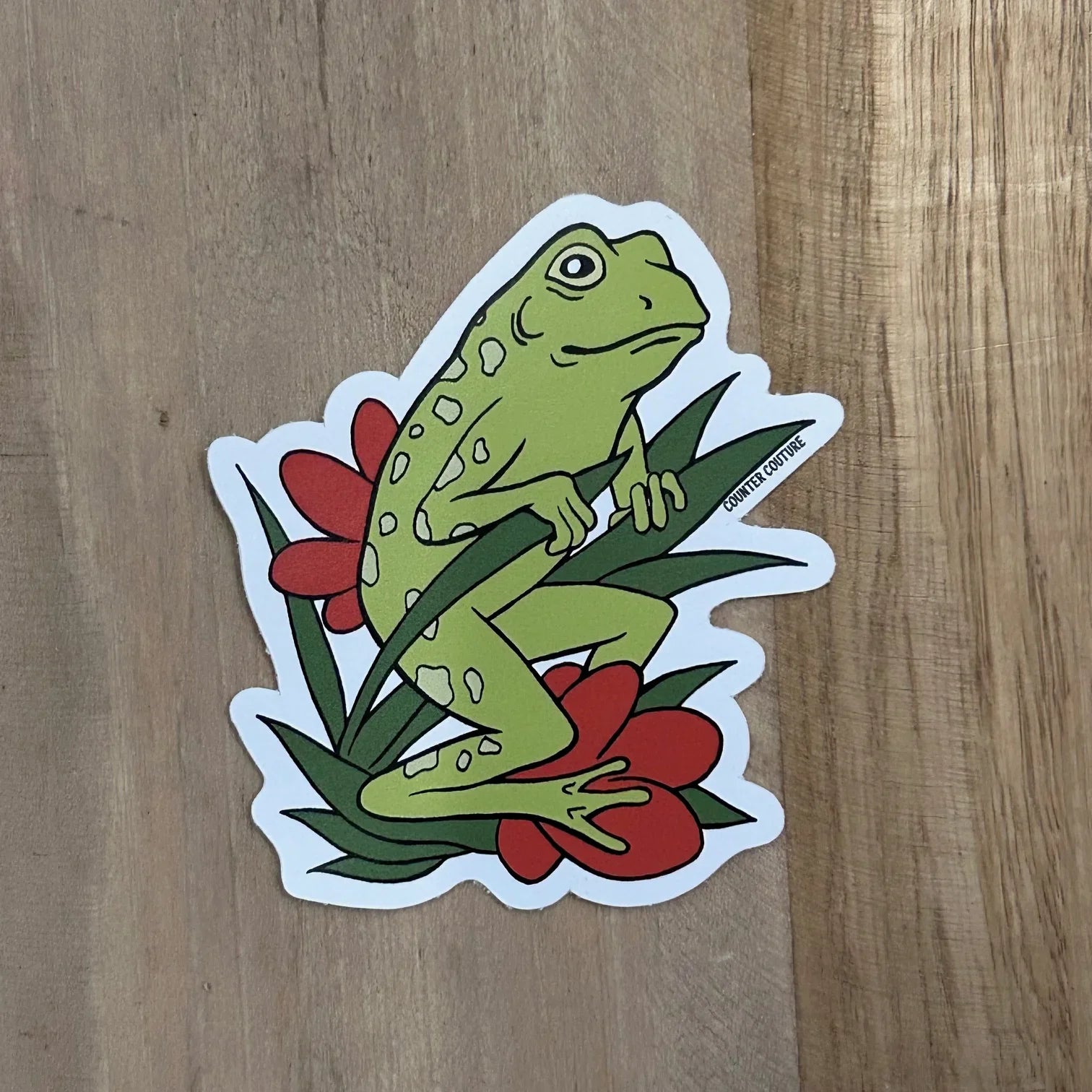 Frog in Flowers Sticker - Counter Couture