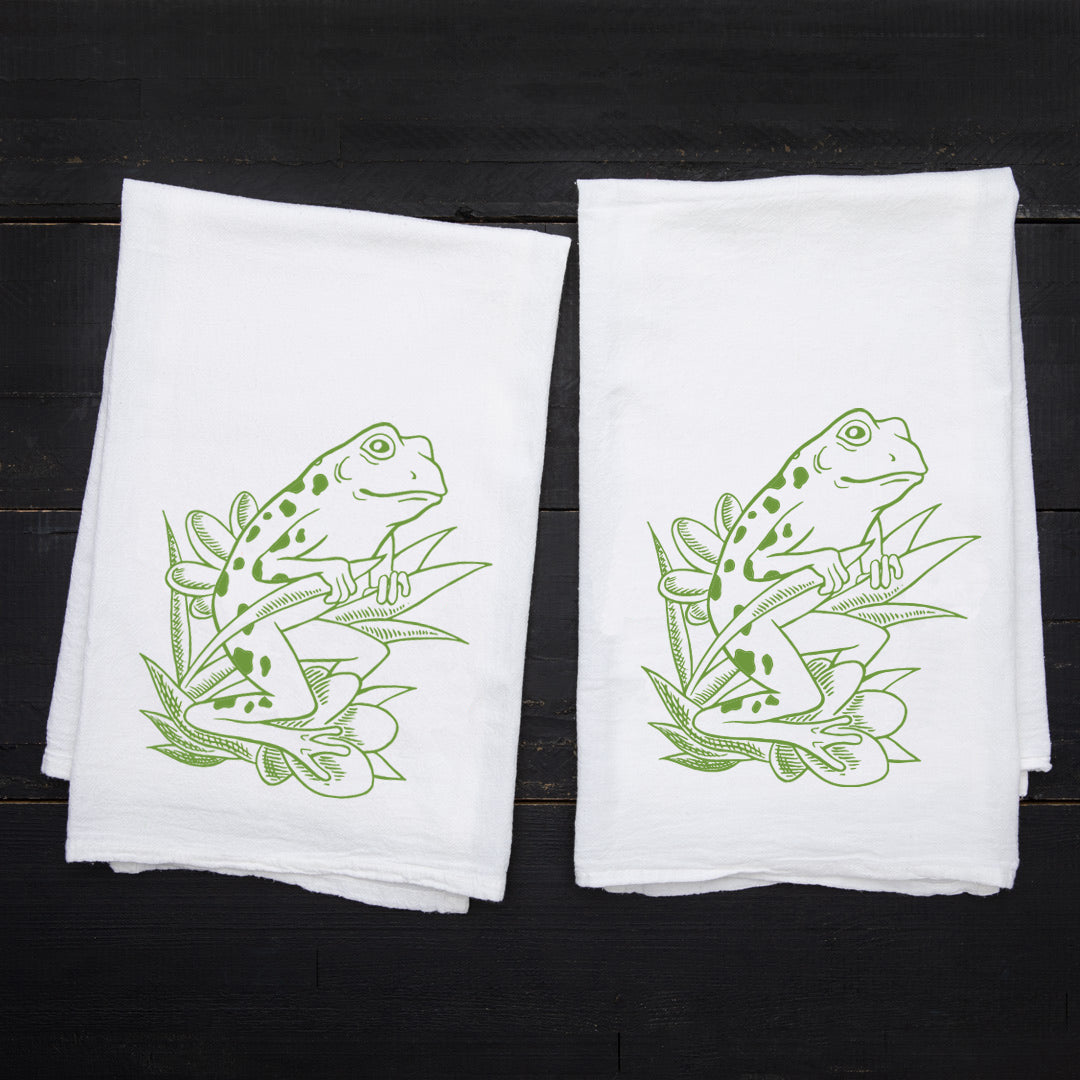 Frog Flour Sack Towel - Eco-Friendly Cotton - Counter Couture