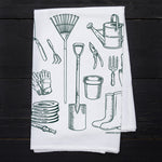 Gardening Tools Flour Sack Towel -Eco-Friendly Cotton & Hand-Drawn - Counter Couture