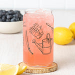 Gardening Tools Beer Can Glass - 16oz, Dishwasher Safe - Counter Couture