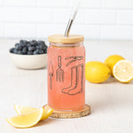 Gardening Tools Beer Can Glass - 16oz, Dishwasher Safe - Counter Couture
