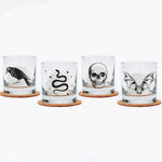 Grim Rocks Glass Set - Set of 4 11oz Whiskey Glasses - Counter Couture