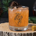 Anatomical Heart Rocks Glasses - Black Print - Dishwasher-Safe - Counter Couture