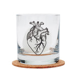 Anatomical Heart Rocks Glasses - Black Print - Dishwasher-Safe - Counter Couture