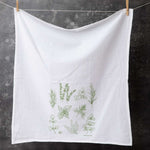 Herbs Flour Sack Tea Towel - Eco-Friendly, Hand-Drawn - Counter Couture