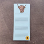 Highland Cow Magnetic Notepad - Cute & Organized To-Do List Made in the USA, 50 Pages - Counter Couture