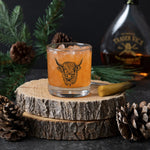 Highland Cow Whiskey Glass – 11oz Durable Lead Free Rocks Glass For Barware - Counter Couture