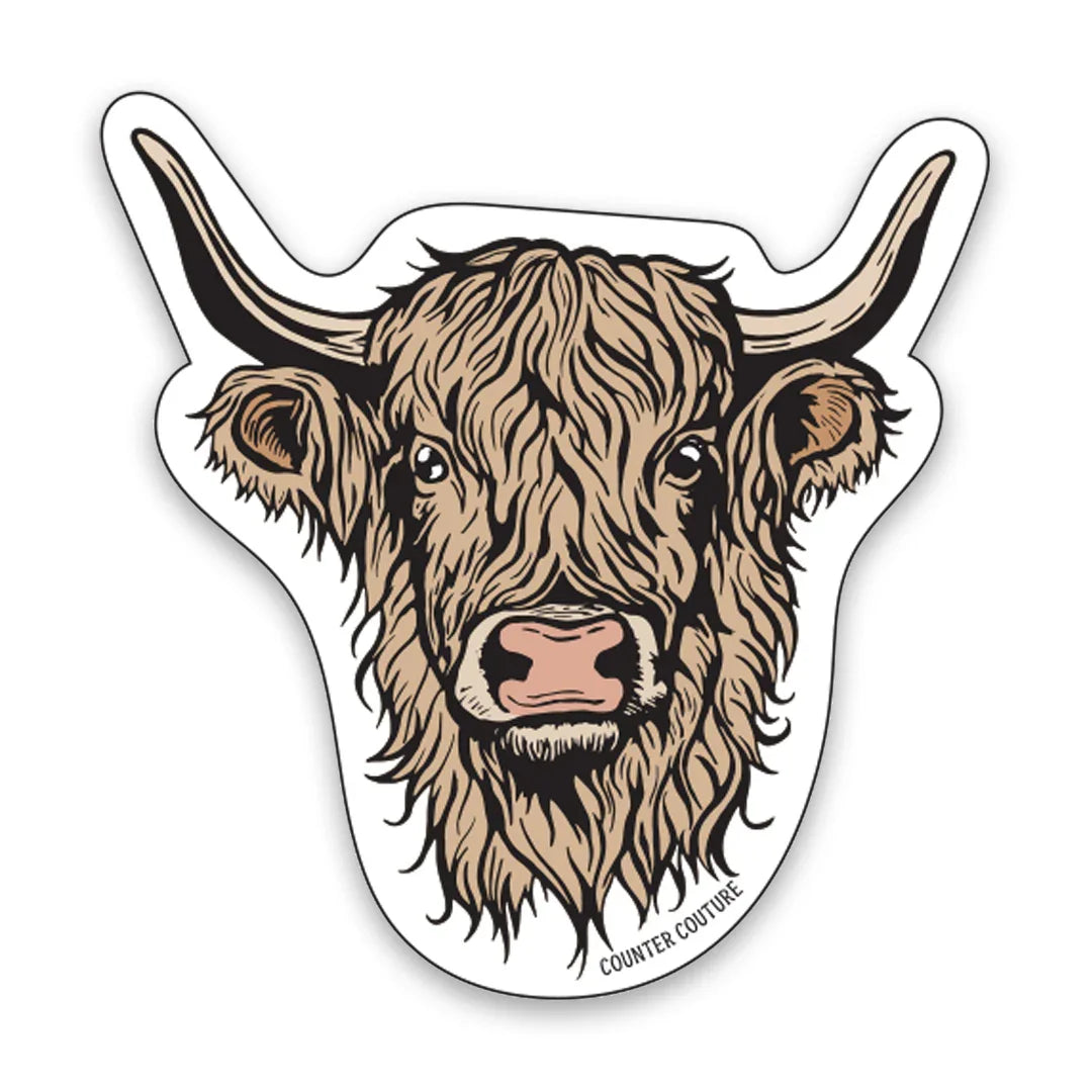 Highland Cow Sticker - Counter Couture