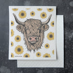 Highland Cow Dishcloth | Eco Friendly, Biodegradable Cleaning Cloth for Kitchen - Counter Couture