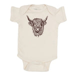 Highland Cow Baby Bodysuit - Eco-Friendly Cotton, 3 Snap Closure, Perfect Gift! - Counter Couture