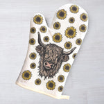 Highland Cow Oven Mitt - Unique Kitchen Accessory, Heat Resistant, Sublimated Design 12" Long - Counter Couture