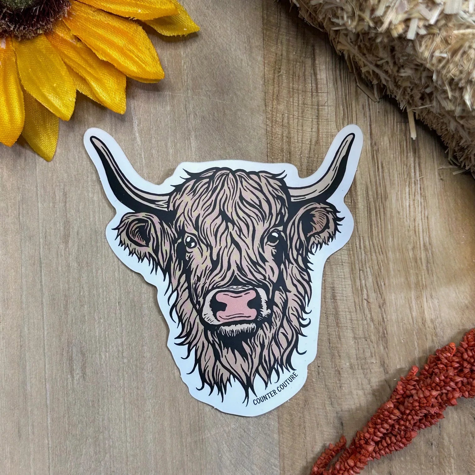 Highland Cow Sticker - Counter Couture