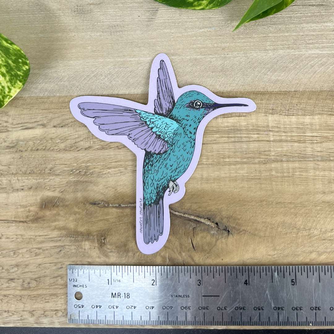 Matte Vinyl Hummingbird Sticker from Counter Couture