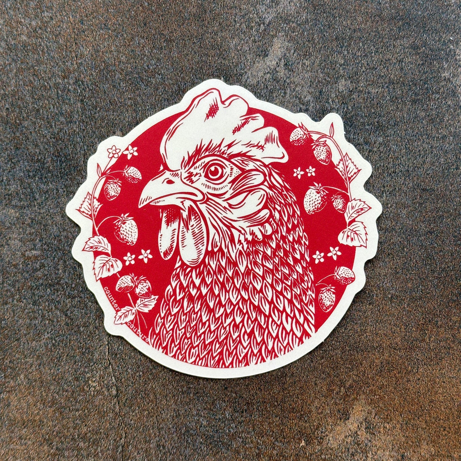 Chicken and Berries Sticker - Counter Couture