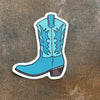 Cowboy Boot Sticker - Teal