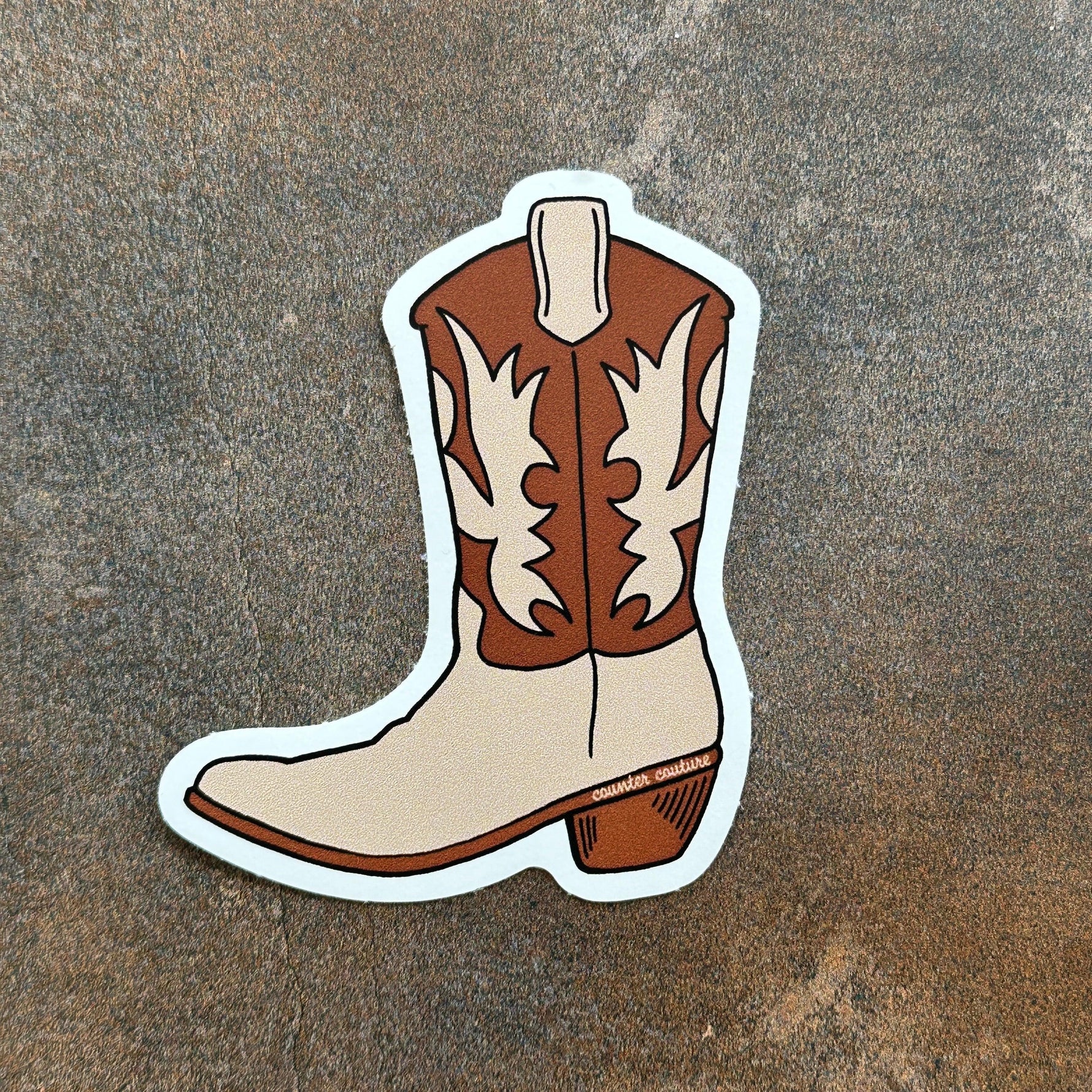 Cowboy Boot Sticker - Brown - Counter Couture