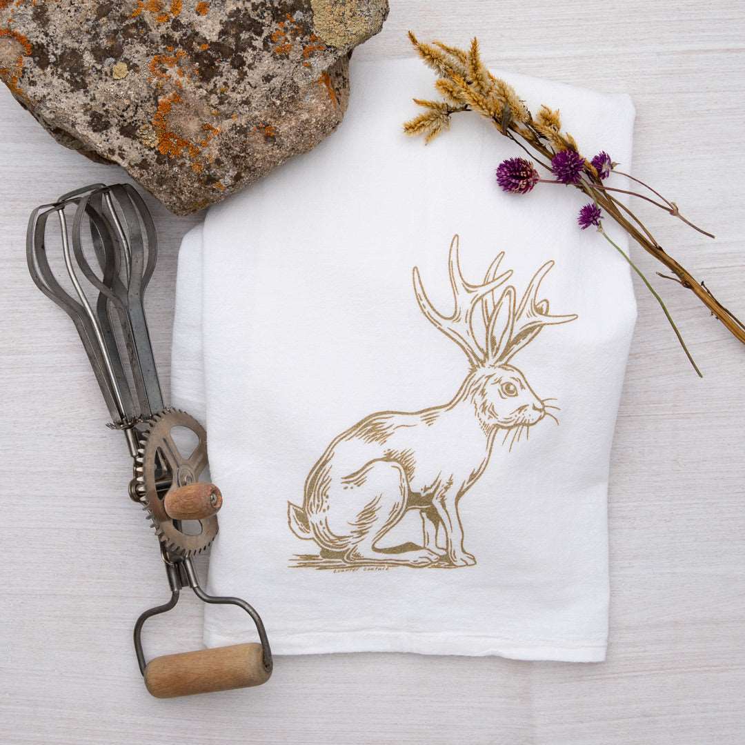 Jackalope Flour Sack Towel - Counter Couture