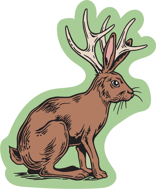 Jackalope Iron-On Woven Patch