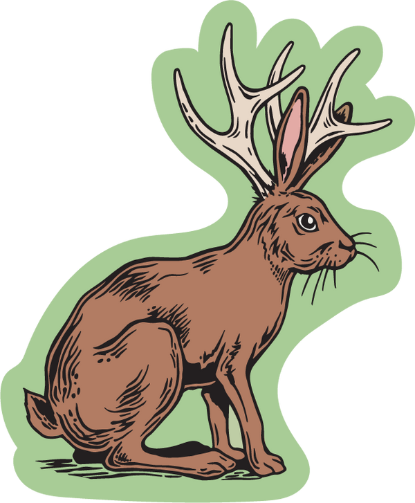 Jackalope Iron-On Woven Patch