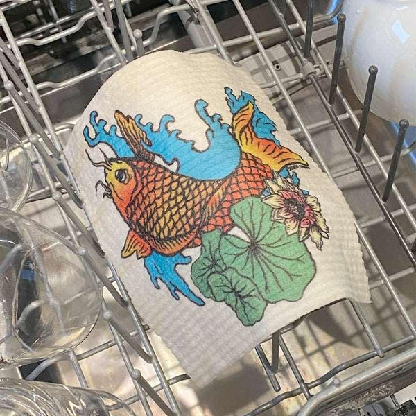 Koi Fish Swedish Dish Cloth