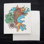 Koi Fish Swedish Dish Cloth - Eco-Friendly & Biodegradable - Counter Couture