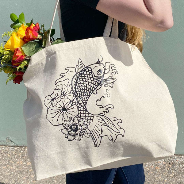 Koi Fish Canvas Tote Bag - Counter Couture