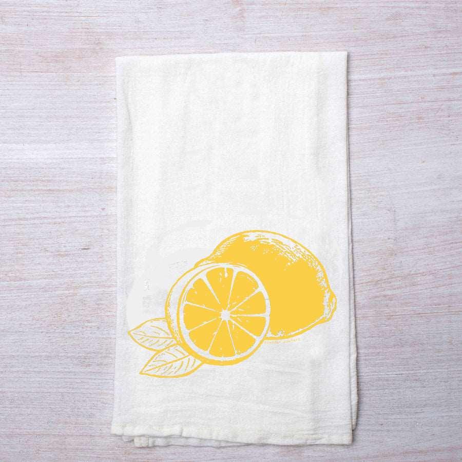 Lemon Flour Sack Towel - Eco-Friendly, Hand-Drawn Design - Counter Couture