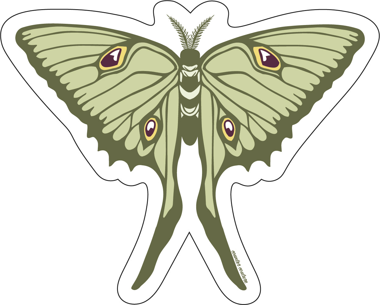 Luna Moth Die Cut Sticker