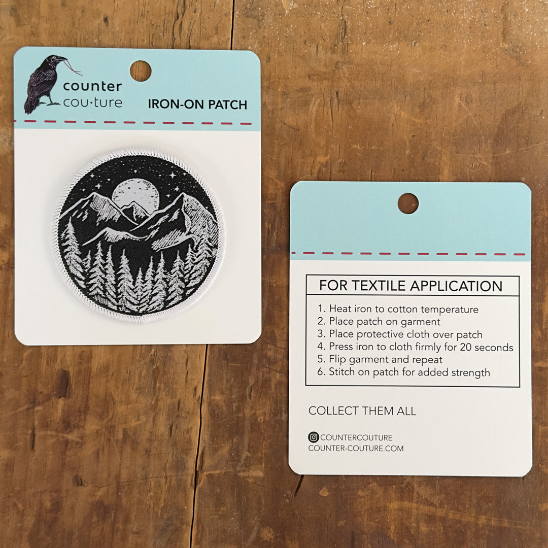 Midnight Mountain Woven Patch – Iron-On Patch
