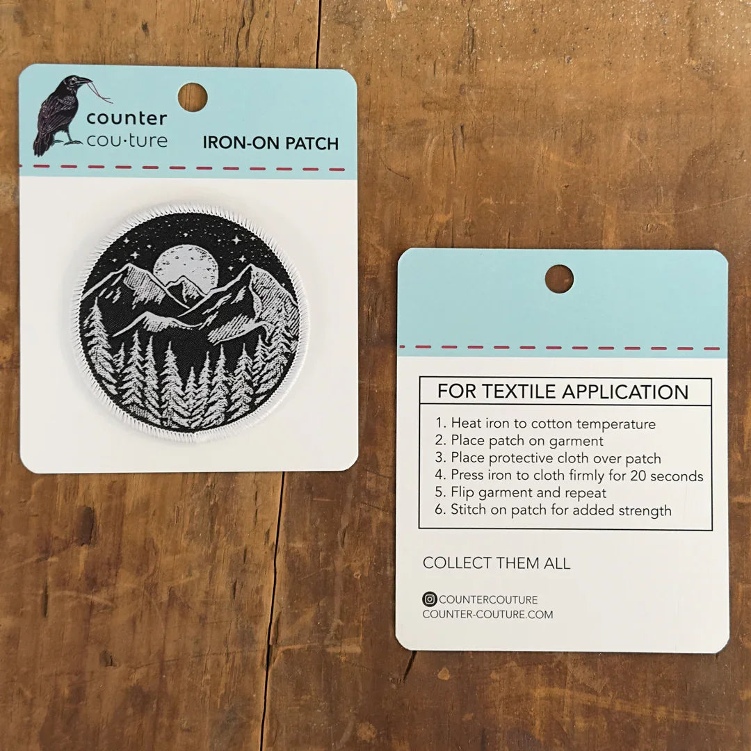 Midnight Mountain Woven Patch – Iron-On Patch - Counter Couture