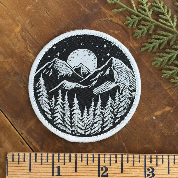 Midnight Mountain Woven Patch – Iron-On Patch