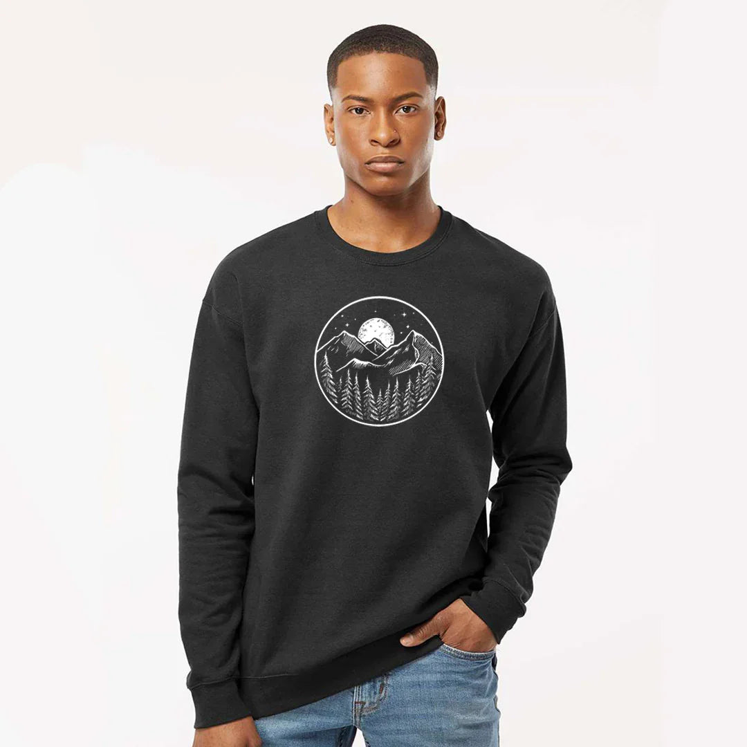 Unisex Crewneck Sweatshirt – Mountain Sweater | Fleece Pullover | Cozy Outdoor Hiking Shirt - Counter Couture