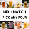 Mix And Match 16 oz Beer Can Glass Beer Glasses - Choose 4 Unique Designs With Original Prints