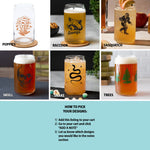 Mix And Match 16 oz Beer Can Glass Beer Glasses - Choose 4 Unique Designs With Original Prints - Counter Couture