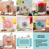 Six illustrated glass tumblers with beetle, bumblebees, camping, capybara, lotus, and monstera designs.