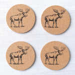 Moose Cork Coaster - Hand-Printed, Eco-Friendly, Locally Made - Counter Couture