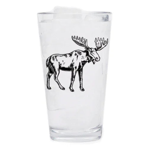 Moose Pint Glass - 16oz Beer Glass - Made in the US - Counter Couture