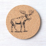 Moose Cork Coaster - Hand-Printed, Eco-Friendly, Locally Made - Counter Couture