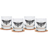 Moth Rock Rocks Glasses - Black Print - Dishwasher-Safe