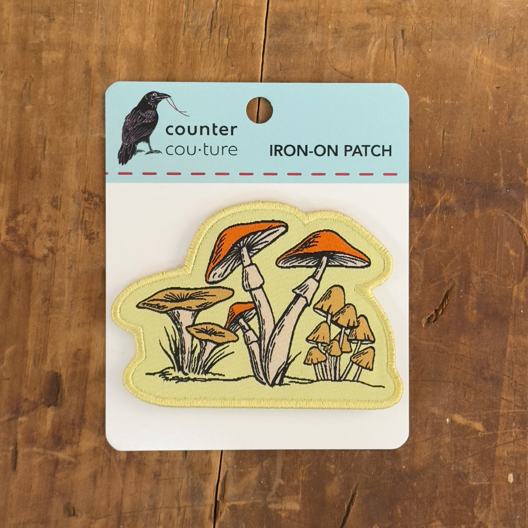 Mushrooms Woven Patch – Iron-On Patch