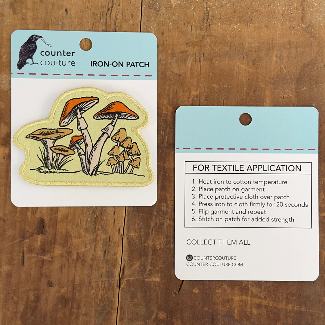 Mushrooms Woven Patch – Iron-On Patch