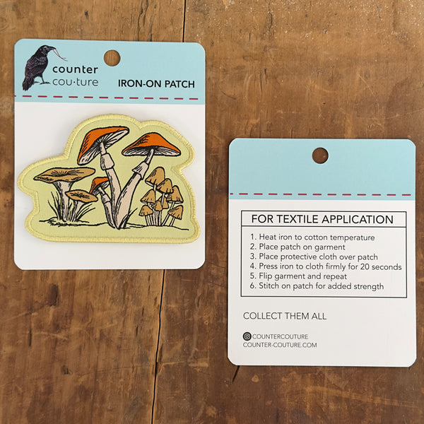 Mushrooms Woven Patch – Iron-On Patch