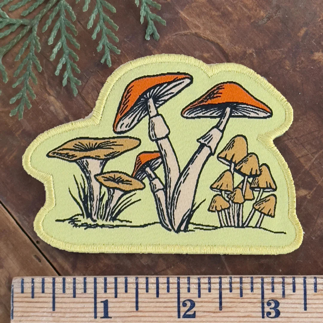 Mushrooms Woven Patch – Iron-On Patch - Counter Couture